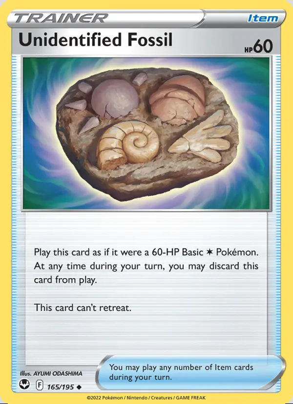 Image of the card Unidentified Fossil
